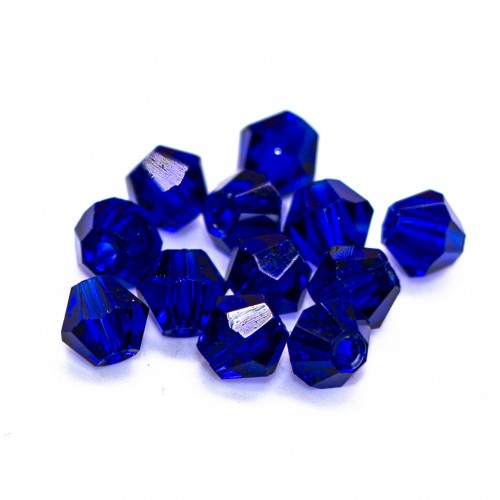 Бусины биконус 4мм, темно-синий